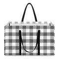 Dark Grey And White Gingham Print Utility Tote Bag