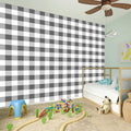 Dark Grey And White Gingham Print Wall Sticker