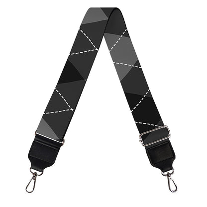 Dark Grey Argyle Pattern Print Bag Strap