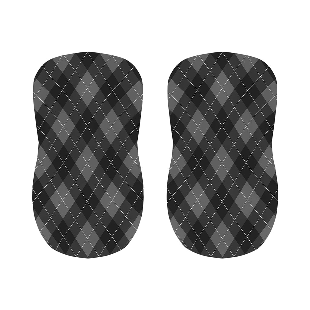 Dark Grey Argyle Pattern Print Bar Stool Covers