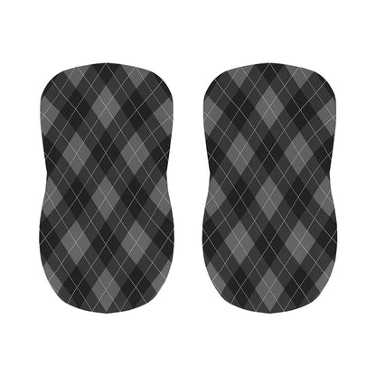 Dark Grey Argyle Pattern Print Bar Stool Covers