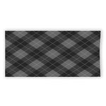 Dark Grey Argyle Pattern Print Beach Towel