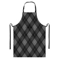 Dark Grey Argyle Pattern Print Bib Apron With Pocket