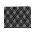 Dark Grey Argyle Pattern Print Bifold Wallet