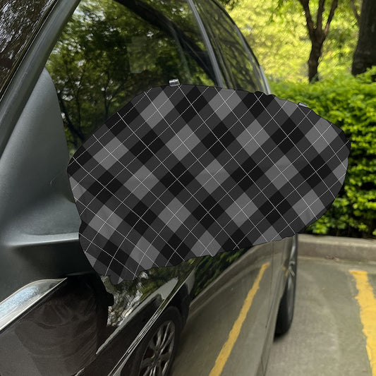 Dark Grey Argyle Pattern Print Car Side Mirror Covers