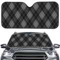 Dark Grey Argyle Pattern Print Car Windshield Sun Shade