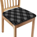 Dark Grey Argyle Pattern Print Chair Cushion Cover