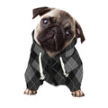 Dark Grey Argyle Pattern Print Dog Zip Up Hoodie