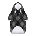 Dark Grey Argyle Pattern Print Dog Zip Up Hoodie