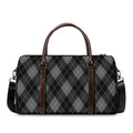 Dark Grey Argyle Pattern Print Duffel Bag