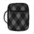 Dark Grey Argyle Pattern Print Front Pocket Bible Bag