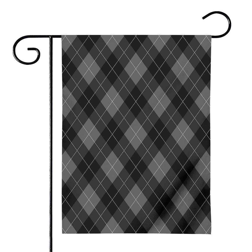 Dark Grey Argyle Pattern Print House Flag