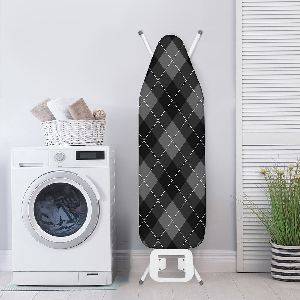 Dark Grey Argyle Pattern Print Ironing Board Cover