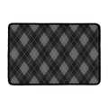 Dark Grey Argyle Pattern Print Kitchen Mat