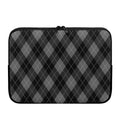 Dark Grey Argyle Pattern Print Laptop Sleeve