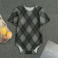 Dark Grey Argyle Pattern Print Men's Bodysuit