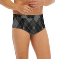 Dark Grey Argyle Pattern Print Men's Briefs