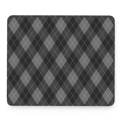 Dark Grey Argyle Pattern Print Mouse Pad