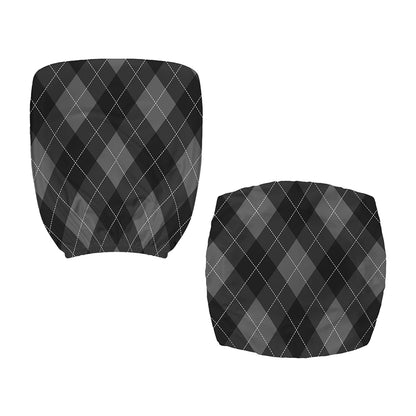 Dark Grey Argyle Pattern Print Office Chair Cover