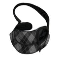 Dark Grey Argyle Pattern Print Pet Sling Carrier