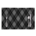 Dark Grey Argyle Pattern Print Placemat
