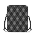 Dark Grey Argyle Pattern Print Rectangular Crossbody Bag