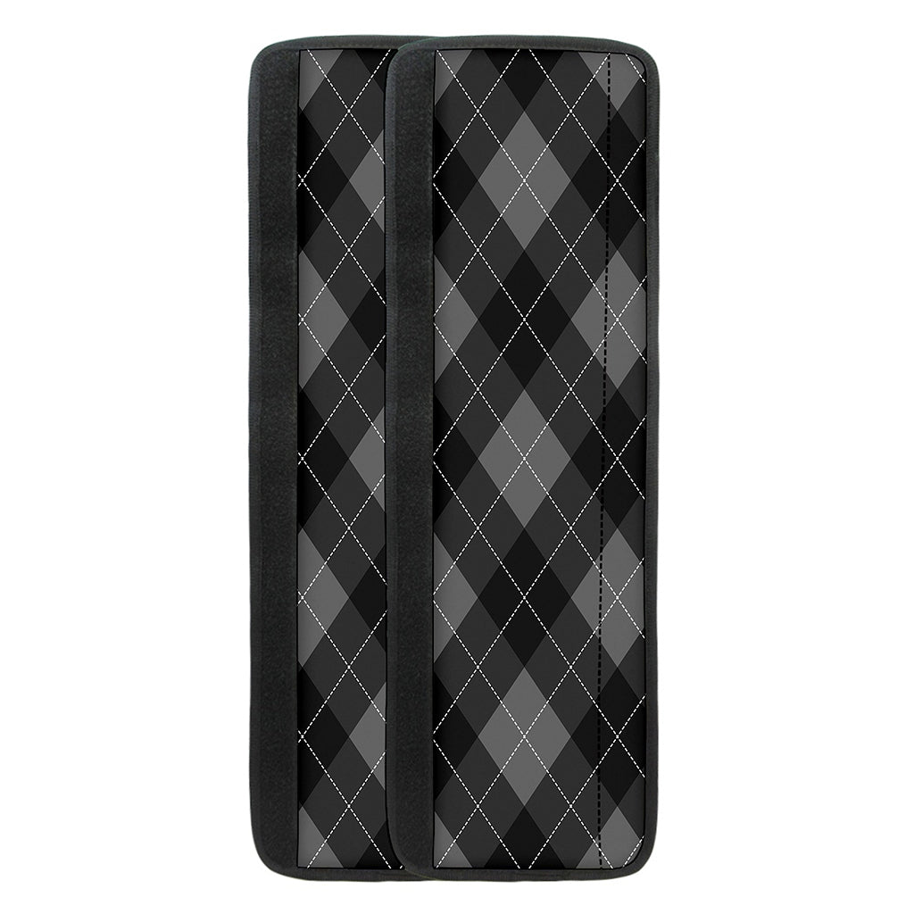 Dark Grey Argyle Pattern Print Refrigerator Handle Covers