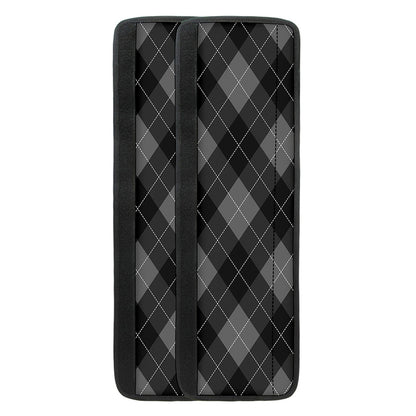 Dark Grey Argyle Pattern Print Refrigerator Handle Covers