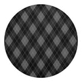 Dark Grey Argyle Pattern Print Round Blanket
