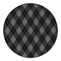 Dark Grey Argyle Pattern Print Round Floor Mat