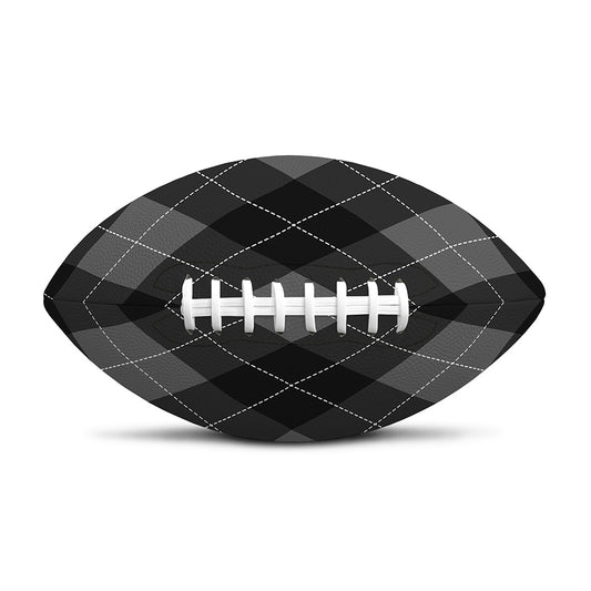 Dark Grey Argyle Pattern Print Rugby Ball