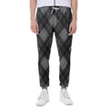 Dark Grey Argyle Pattern Print Joggers
