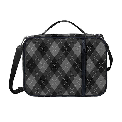 Dark Grey Argyle Pattern Print Shoulder Strap Bible Bag