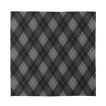 Dark Grey Argyle Pattern Print Silk Bandana