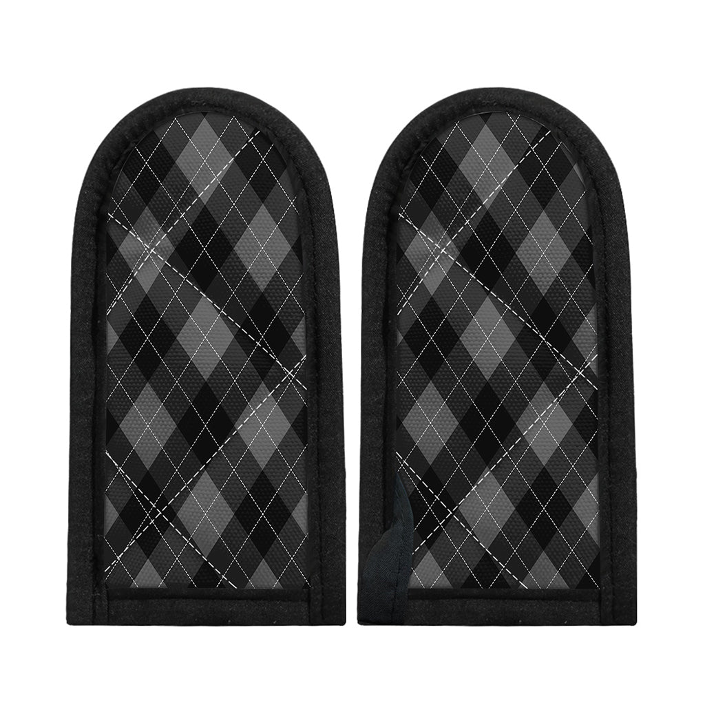 Dark Grey Argyle Pattern Print Skillet Handle Cover