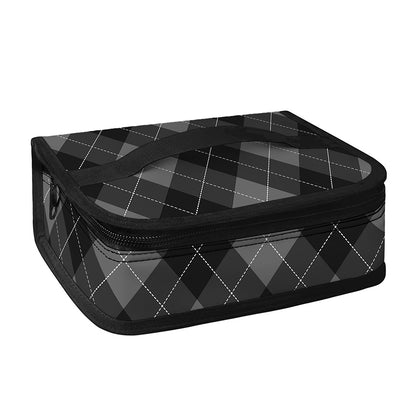 Dark Grey Argyle Pattern Print Small Lunch Bag