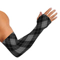 Dark Grey Argyle Pattern Print Sun Protection Arm Sleeves
