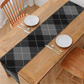 Dark Grey Argyle Pattern Print Table Runner