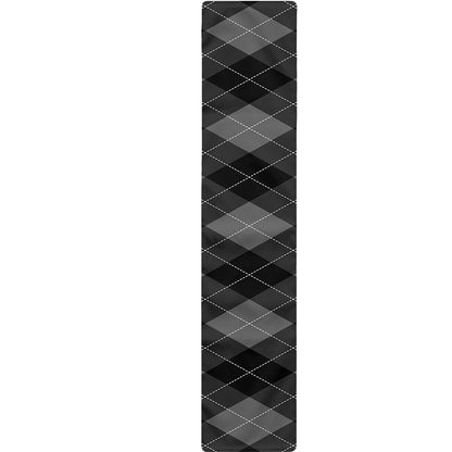 Dark Grey Argyle Pattern Print Table Runner