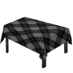 Dark Grey Argyle Pattern Print Tablecloth
