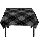 Dark Grey Argyle Pattern Print Tablecloth