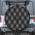 Dark Grey Argyle Pattern Print Tire Cover With Camera Hole