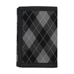 Dark Grey Argyle Pattern Print Trifold Wallet
