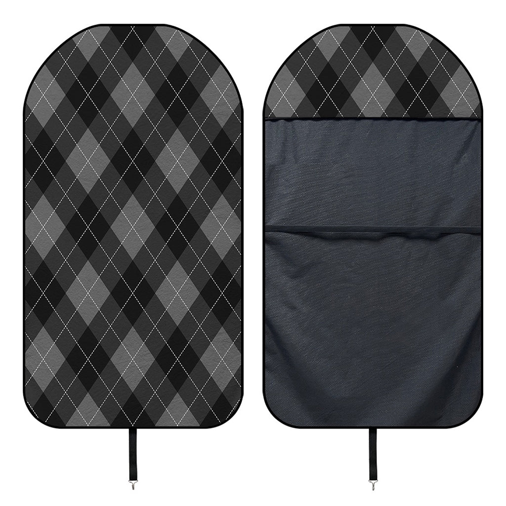 Dark Grey Argyle Pattern Print Waterproof Car Seat Cover