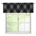 Dark Grey Argyle Pattern Print Window Valance