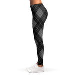 Dark Grey Argyle Pattern Print Women's Leggings