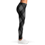 Dark Grey Argyle Pattern Print Women's Leggings