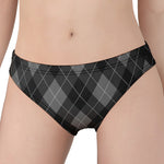 Dark Grey Argyle Pattern Print Women's Panties