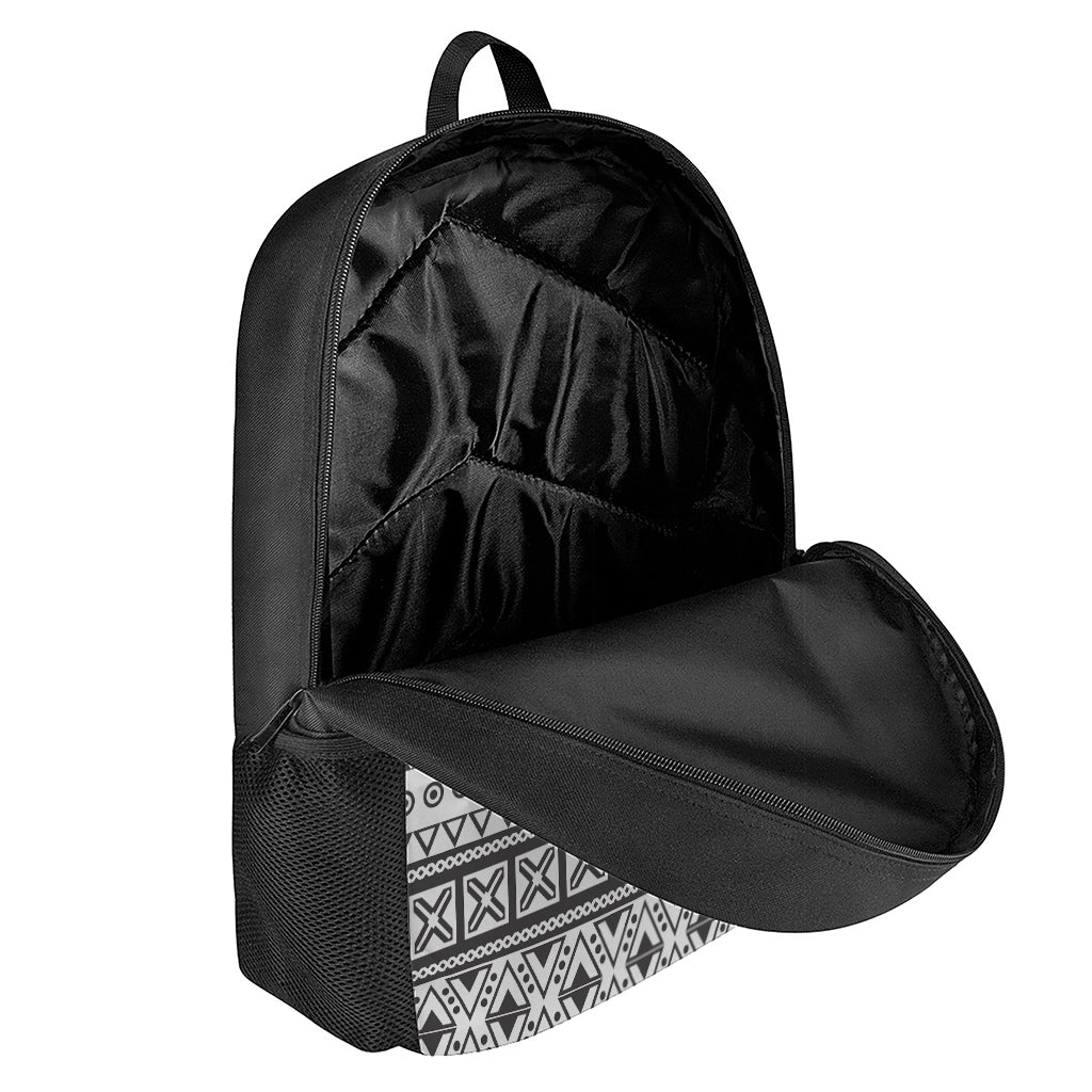 Dark Grey Aztec Pattern Print 17 Inch Backpack
