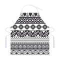 Dark Grey Aztec Pattern Print Adjustable Apron